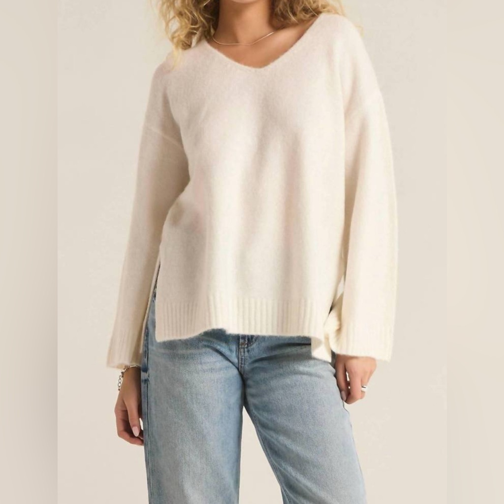 Z Supply Womens Weekender Soft Modern Sweater In Color Sea Salt Size Small